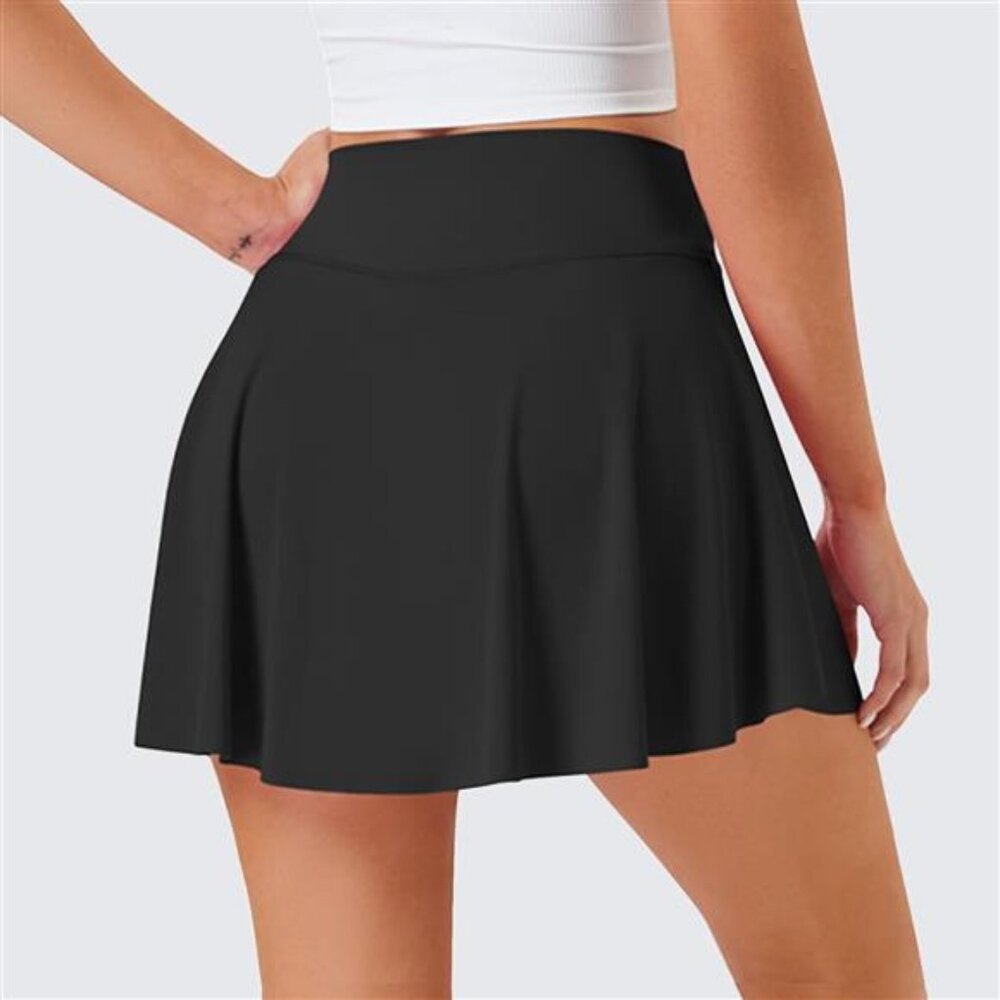 Tennis Skirt for Women with Pockets Shorts‎ Crossover High Waisted Pleated Golf - Picture 2 of 7